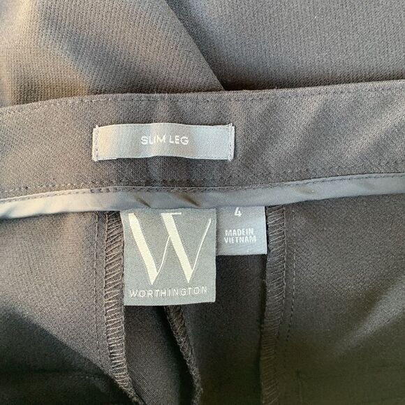 Take 50% OFF- Worthington Classic Black Slim Leg Trousers, Size-4 - Picture 9 of 9